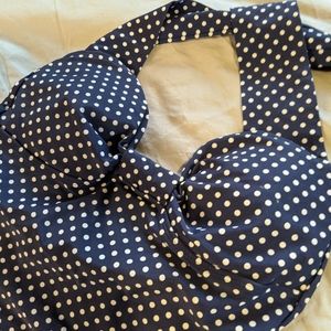 Navy Sausalito Halter Swim Top